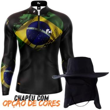 Imagem de Kit Camiseta Blusa Camisa Chapéu Camisa Blusa Bandeira Brasil Casual B