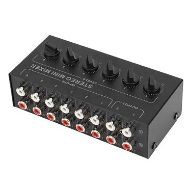 Imagem de SPYMINNPOO Mini Mixer Estéreo, Controle de Volume de 6 Canais Passivo Portátil para PC CD Laptop, Linha Estéreo