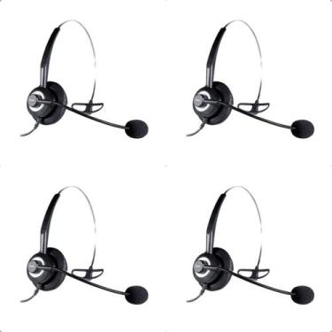 Imagem de Kit 10 Headsets Oex HS101 RJ09 Call Center Preto