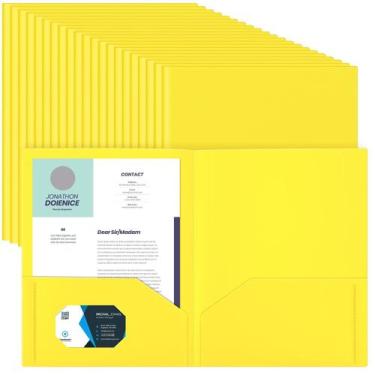 Imagem de Pastas de plástico Gueevin, 24 unidades com bolsos para tamanho carta