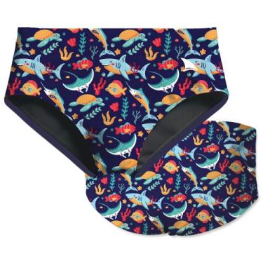 Imagem de Sunga infantil fundo do mar proteção uv 50+ kauna, 8