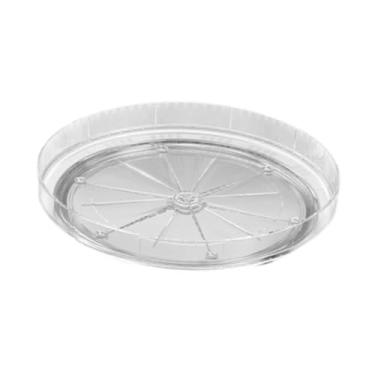 Imagem de Fenteer Suporte giratório para especiarias, bandeja decorativa, mesa giratória de 360 ​​graus, organizador de maquiagem portátil e silencioso para banheiro, L