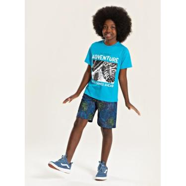 Imagem de Conjunto Verão Menino Azul Camiseta e Bermuda Aventura - Molekada, 2