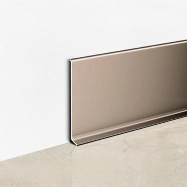 Imagem de Acabamento de rodapé de metal de alumínio, acabamento marrom cacau pacote com 10 10 cm x 2,5 m total 25 m ou 100 mm x 2500 mm capa de placa de base de parede de alumínio acabamento de rodapé para