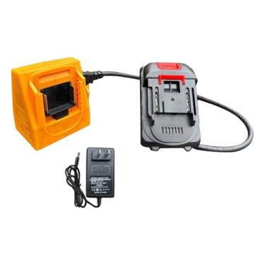 Imagem de AsrMyjcx Conjunto de adaptadores elétricos para ferramentas elétricas sem fio, amarelo, compatível com plugue americano BL1830B-2 com vários slots, portátil, 2 Vagas