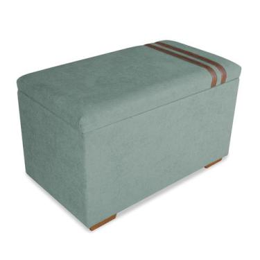 Imagem de Recamier Puff Baú Decorativo Funcional Organizador no Boucle com Cinto