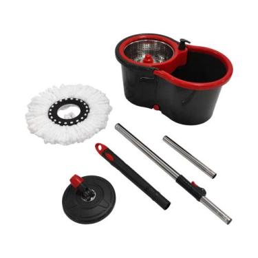 Imagem de Mop Giratório 13 Litros Powermaid Giratório Pro Preto e Vermelho, Pret