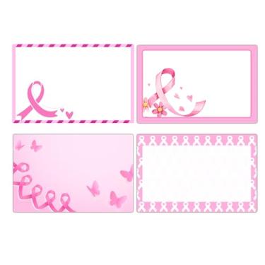 Imagem de Etiquetas de nome com tema de fita rosa, 5 cm x 7,6 cm a partir de etiquetas de presente, 200 peças, etiquetas adesivas para nomes, crachás, etiquetas para arrecadação de fundos, eventos de caridade e