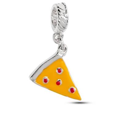 Imagem de Berloque Pingente Pizza Prata Pandora ou Vivara - Moda Do Chef