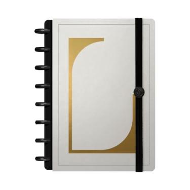 Imagem de Caderno de Disco ISCOOL Capa Dura Monograma Minimal Perfil P Ouro Letra (Letra L)