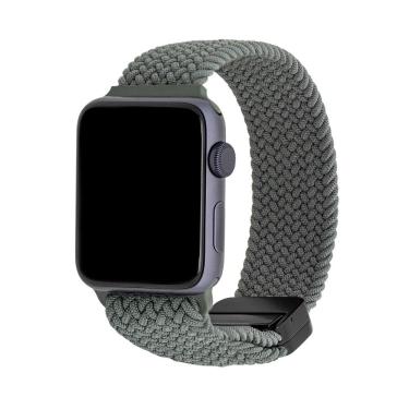Imagem de Pulseira Tramada Com Fecho Magnético para Apple Watch 42/44/45/49 mm, Originais iPlace, Verde Militar