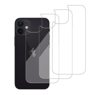 Imagem de iCsapr Pacote com 3 protetores de tela traseira de vidro compatíveis com iPhone 12 mini 2020 [5,4 polegadas] [dureza 9H] - vidro temperado traseiro HD, resistente a arranhões, fácil instalação