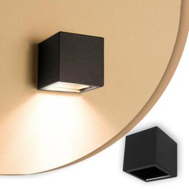 Imagem de Arandela 1 Facho/Foco Efeito Parede Externa/ Interna Pergolado Preta -