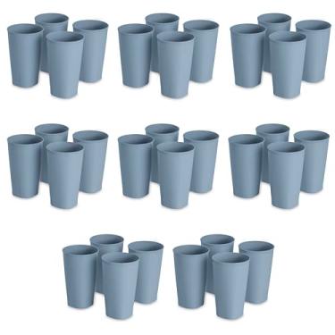 Imagem de Sterilite Conjunto de quatro copos de 590 ml, copos de plástico reutilizáveis para água potável ou suco, seguro para freezer e lava-louças, azul, pacote com 8