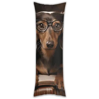 Imagem de Capa de travesseiro Dachshund Book Body Ultra Macia Respirável Longa 137.2 cm x 50.8 cm Fronha de cama decorativa com zíper oculto Capas de almofada para sofá de quarto