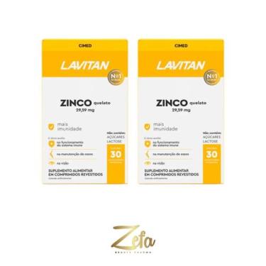 Imagem de Kit 02 Lavitan Zinco Quelato 29,59mg 30 Comprimidos - Cimed