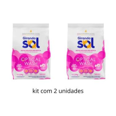 Imagem de Kit 2 Sabão em pó lava roupas 1,6 kg cada Girando Sol