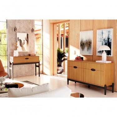 Imagem de Conjunto Sala De Estar Intense - Aparador 2 Portas E Buffet 4 Portas Em Mdp Freijó-preto - Movelove