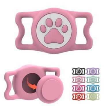 Imagem de ilFindYou Suporte impermeável para coleira Airtag para Apple Air, suporte de silicone para cães e gatos (rosa)