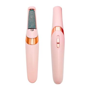 Imagem de Lixador Elétrico de Pés Recarregável, 2 Velocidades, com Luz Indicadora e 2 Ponteiras Giratórias, Rosa