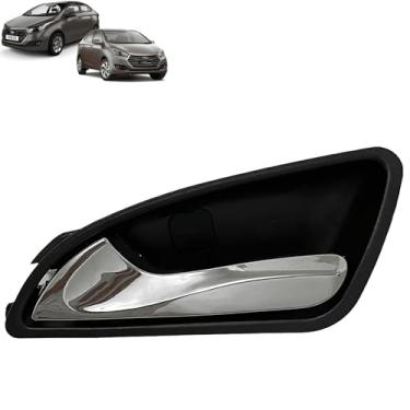 Imagem de Maçaneta Interna Gatilho Puxador Cromado Porta Esquerda Motorista HB20 2013 2014 2015 2016 2017 2018 2019