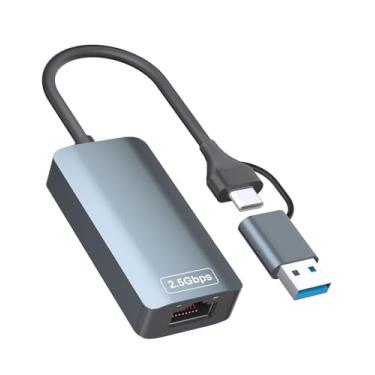 Imagem de Lecnvuo Adaptador Ethernet USB 2,5 GB, alumínio, tipo-C para rede RJ45 Internet 2,5 Gbps, 2,5 G USB C para adaptador Ethernet para MacBook, iPhone 15/16 Pro Max, XPS, Surface, iPad Pro
