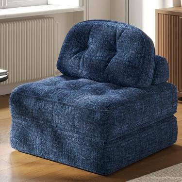 Imagem de Dowinx Sofá-cama dobrável com travesseiro, pequeno sofá conversível confortável para adultos, sala de estar e jogos, design moderno e confortável para apartamento, sala de estar, quarto, veludo liso