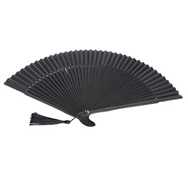 Imagem de Ymiko Fã da Mão, Ventiladores de Mão para Mulheres Dobráveis ​​com Borlas únicas aprox. 36,5x21cm / 14.4x8.3in Fãs para Dançar de Linha para Presentes ou Artesanato