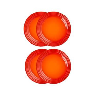 Imagem de Jogo de 4 Pratos Rasos de Cerâmica 27 cm Laranja
