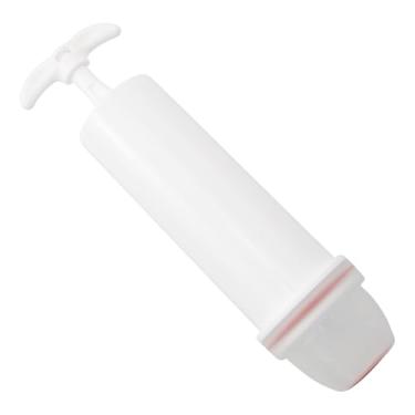 Imagem de Pro Bamboo Kitchen Bomba manual portátil de vedação a vácuo 15 x 3 cm mini bomba para sacos de vácuo Sous Vide para roupas e alimentos, branca