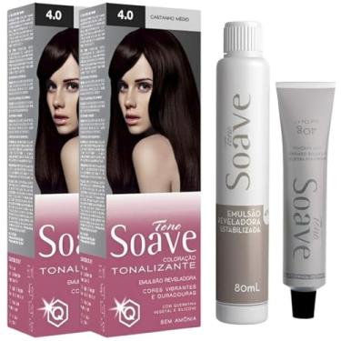 Imagem de Coloração Capilar Tonalizante Sem Amônia Tono Soave Capelli 2 Und (4.0 Castanho Médio)