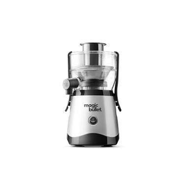 Imagem de Magic Bullet Mini juicer, bancada de economia de espaço, canal de alimentação de 2 polegadas para frutas e legumes, 400 W, design compacto, preto/prata, MBJ10100