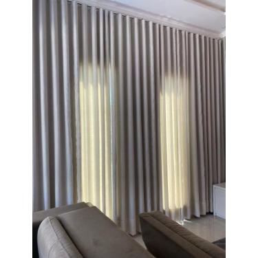 Imagem de Cortina Sofisticada Linho Forro Blackout 80% P/ Trilho Suiço 4,00x2,60
