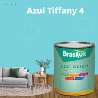 Imagem de Esmalte Sintético Brasilux Base Água Ecologico Cor Tiffany 800ML Brilh
