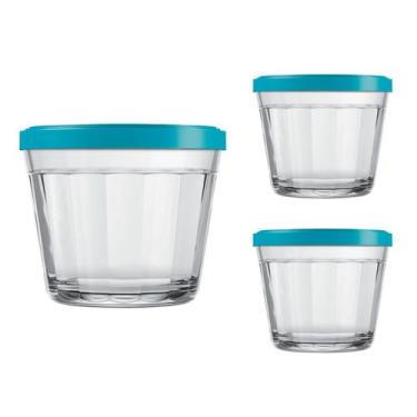 Imagem de Pote Vidro Americano C/Tampa Cores Cereal Bolacha 150ml 2Un - NADIR FI