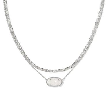 Imagem de Kendra Scott Elisa Colar com vários fios para mulheres, joias modernas, 18.5", 18" Chains with 2" Extender, Prata Latão, Sem Pedra Preciosa