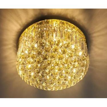 Imagem de Lustre Base 40 Cm Dourada X 15cm Altura+lâmpadas brinde.Lustre para sa