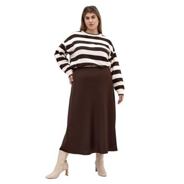 Imagem de City Chic Saia feminina plus size - Miranda Midi, Trufa, 54