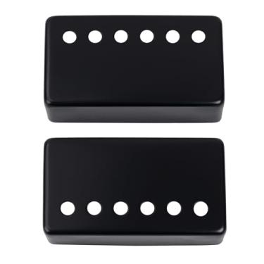 Imagem de Banworks Capas de metal Humbucker Capas para captador de guitarra elétrica 50 mm (1-31/81.3 cm) Capas de captador Humbucker para guitarra elétrica Epiphone EPI/SQ/IBZ/PRS Pacote com 2 JT/SYQG-03 Preto