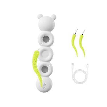 Imagem de Baoblaze Brinquedo inteligente para gatos Worm, provocador elétrico automático para gatos, enriquecimento de atividades divertidas com 2 caudas para
