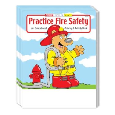 Imagem de Livros educativos de colorir e atividades infantis para praticar segurança contra incêndios a granel (pacote com 25)