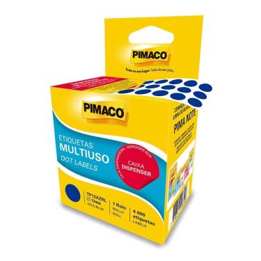 Imagem de Etiqueta adesiva rolo com 4000 etiquetas Azul - Pimaco