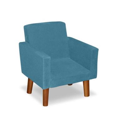 Imagem de Mini Poltrona Decorativa Infantil Nina Suede Azul Claro LM Decor - Son