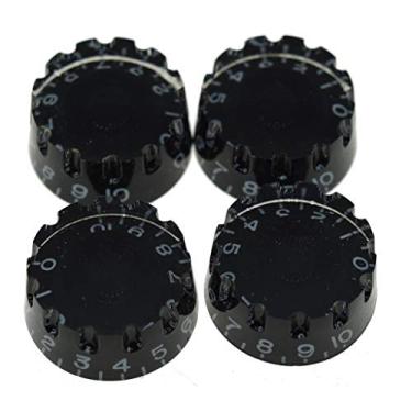 Imagem de Dopro 4 peças USA (Imperial) LP Guitar Knurled Speed Dial Knobs 24 puxadores de controle de estrias finas para panelas EUA Les Paul/CTS preto