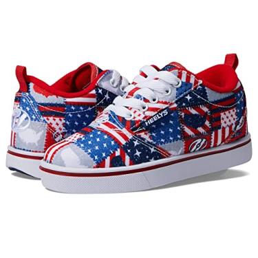 Imagem de HEELYS Estampas unissex infantil Pro 20 (criança pequena/criança grande), Vermelho/azul marinho/branco, 21