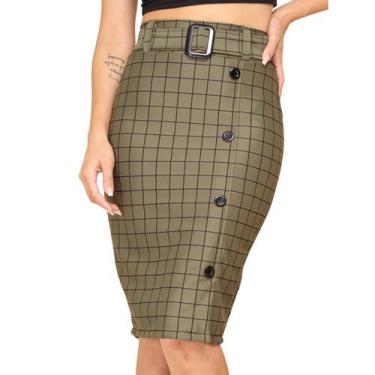 Imagem de Saia Evangélica Social Cinto E Botões Elegante - Look Modas Octavio, M
