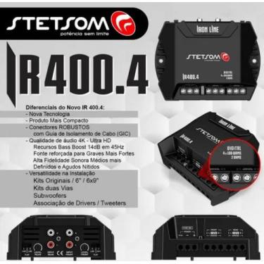 Imagem de Módulo Stetsom IR400.4 Amplificador Digital 400W RMS 4 Canais Potência