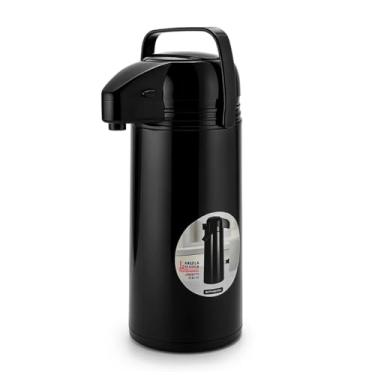 Imagem de Garrafa Térmica Preta para Café e Água 1,9L c/Vidro Duplo