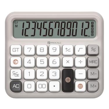 Imagem de Calculadora de Mesa Cinza 12 Dígitos Grandes Procalc Pc315-GY Tecla Softkey