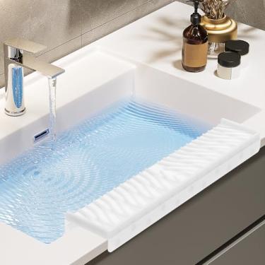 Imagem de Protetor de borda de pia, protetores de pia de silicone protetores de pia cortáveis para pia de cozinha à prova de respingos, protetor de contador de pia para pia de cozinha e pia de banheira